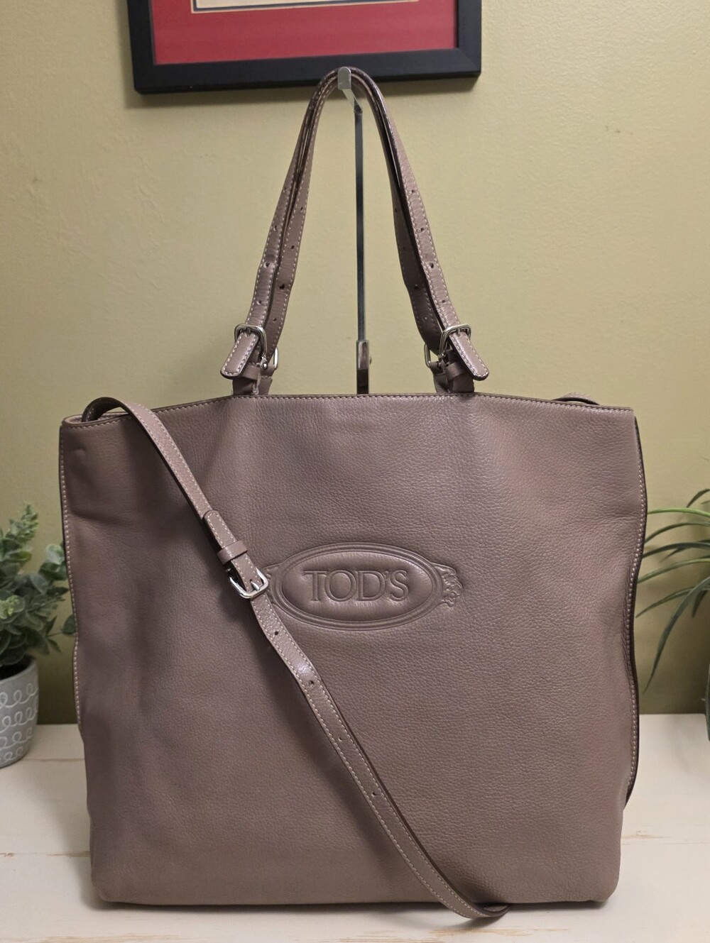 Tod's | Vintage Toronto Leather Shopper Tote Bag In Taupe